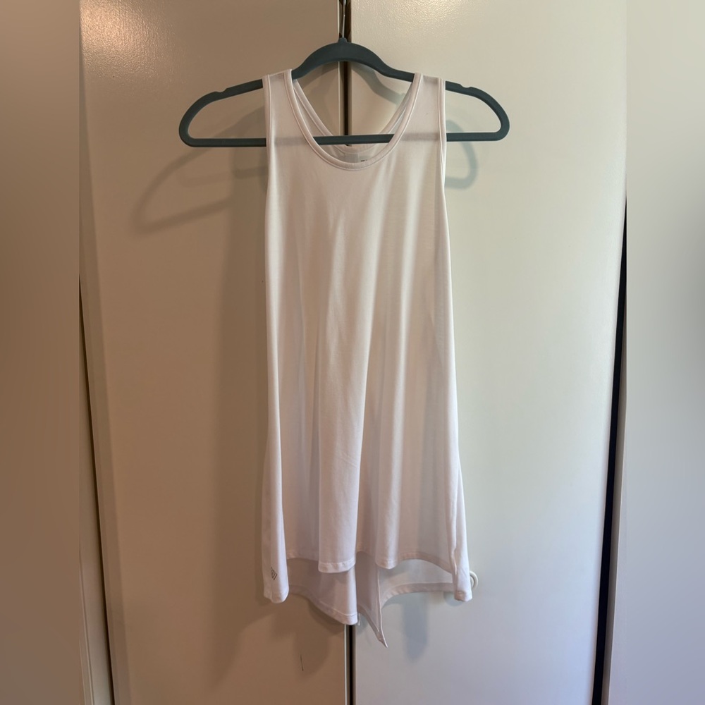 ZELOS Asymmetrical White Tank Top